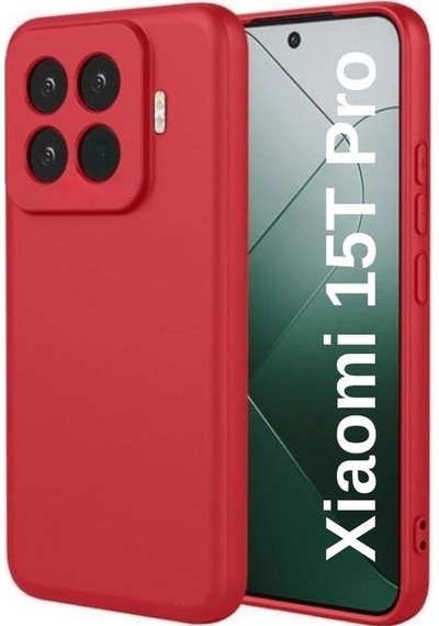 Xiaomi 15t Pro Uyumlu Silikon Kılıf - Kamera Korumalı Esnek Pastel Renk Kapak - Kırmızı Kirmizi