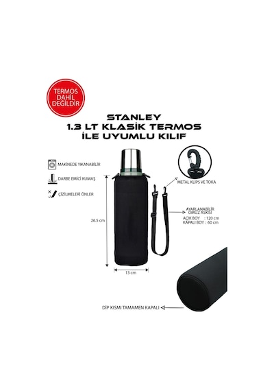 Klasik 1.3 Lt. İle Uyumlu Omuz Askılı Termos Kılıfı Sarı