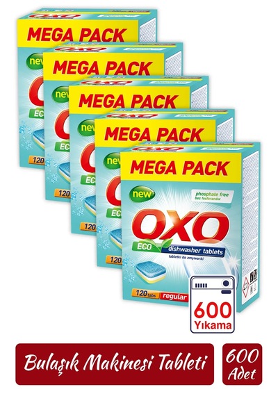 Oxo 600 Adet Bulaşık Makinesi Tableti Mega Paket Deterjan Hepsi B