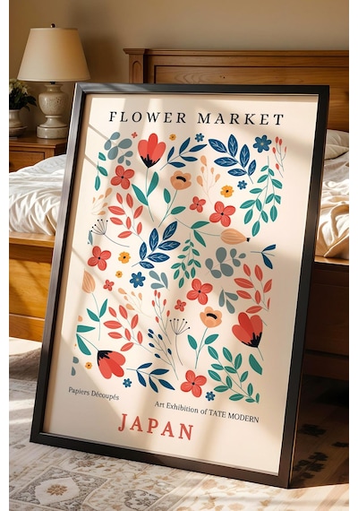 Flower Market Japan Çerçeveli Tablo - Eklektik Tarz Duvar Dekoru