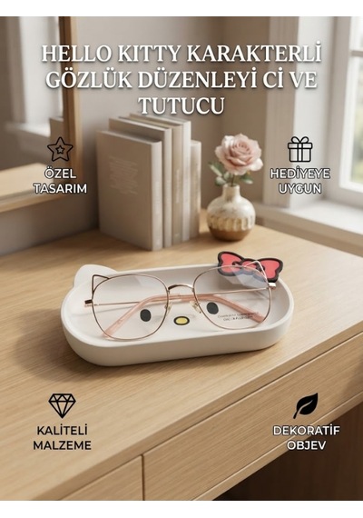 Hello Kitty Tasarımlı Gözlük Tutucu Ve Çok Amaçlı Organizer