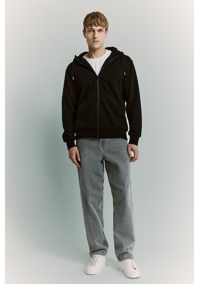 Defacto Şişirilebilir Boyun Yastıklı Fermuarlı Sweatshirt H8716ax26aubk81 Siyah-bk81