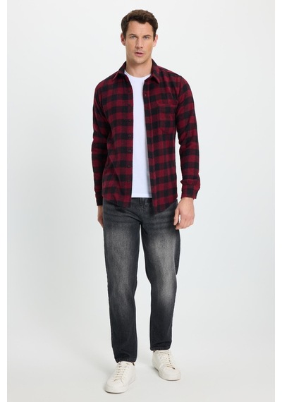 Tudors Erkek Slim Fit Dar Kesim Uzun Kollu Cepli Kareli Dama Desenli Kışlık Oduncu Gömlek-41693 Çok Renkli Tudors Erkek Slim Fit Dar Kesim Uzun Kollu Cepli Kareli Dama Desenli Kışlık Oduncu Gömlek-41693 Çok Renkli