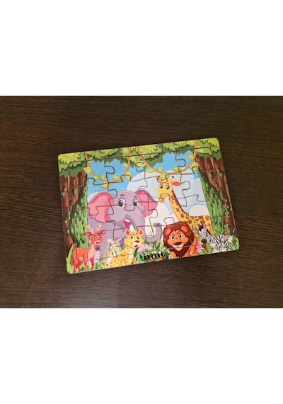 Hayvanlar Alemi 7 - 16 Parça Eğitici Öğretici Ahşap Çocuk Puzzle Yapboz Bebek Çocuk Oyuncak