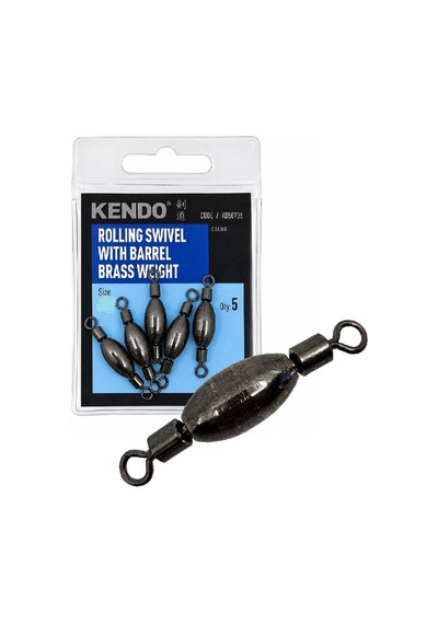 Kendo Rolling Swivel With Barrel Brass Weight 4.5gr No:1.2 Ağırlıklı Fırdöndü 5 Adet Standart