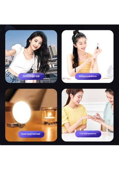 3 Renkli Çekim Işığı Tripod Telefon Kamera Laptop Uyumlu Selfie Işığı Tiktok Video Çekim Işık
