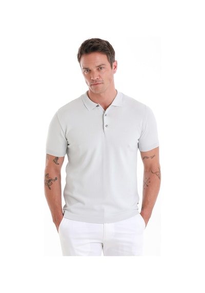 Hatemoğlu Gri Regular Fit Düz Polo Yaka Tişört 35362023c001 007 Gri