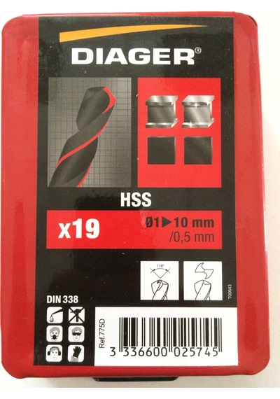Diager 19 Parça Çelik Matkap Uç Seti Ahşap Metal Delici Uç Seti