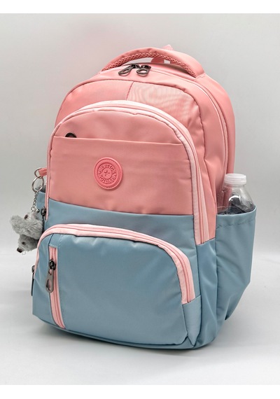 İlk Okul Çantası 3'lü Seti Unisex Çocuk İlkokul Çantası Bvt-8010 Pudra-mavi Mavi