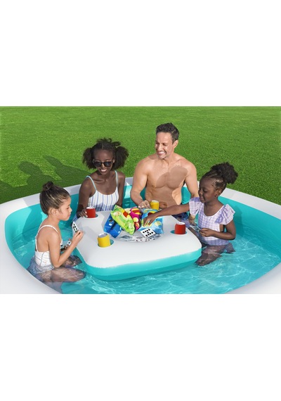 Bestway 54446 Sippin Summer Orta Sehpalı Aile-çocuk Havuzu 2.18m X 2.18m X 48cm Mavi