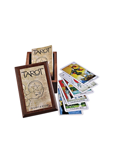 Tarot Kartı 78 Kart ve Kitap Tarot Falı Ahşap Kutu