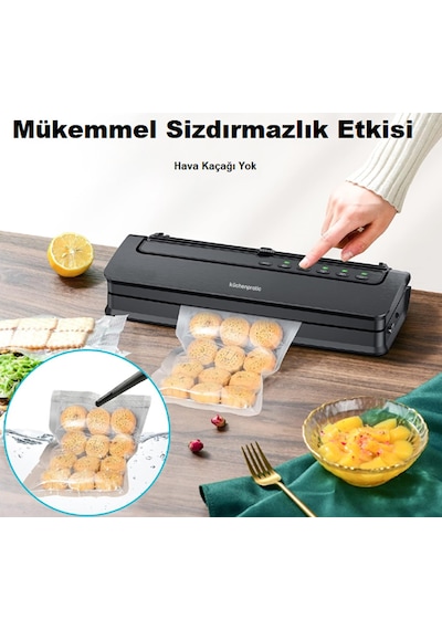 Küchen Pratic VS6310 Ev Tipi Elektrikli Vakum Makinesi - 10 Adet Vakum Poşeti Hediye