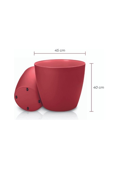 Kırmızı Tekerlekli Saksı 48 Litre Kırmızı Diğer