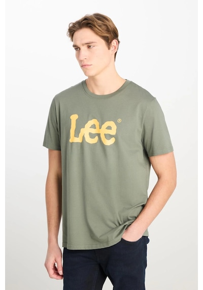 Regular Fit Grafik Baskılı T-shirt Khaki Renkli