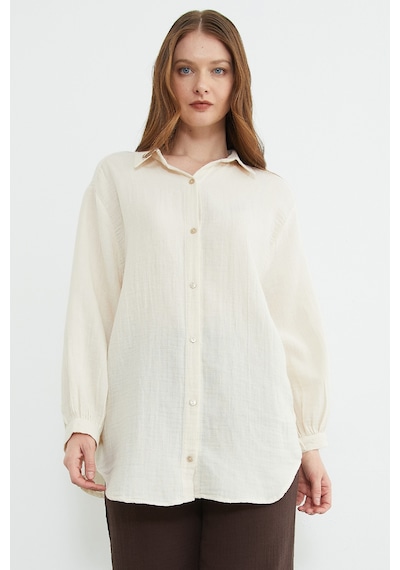 Fullamoda Basic Oversize Gömlek Bej