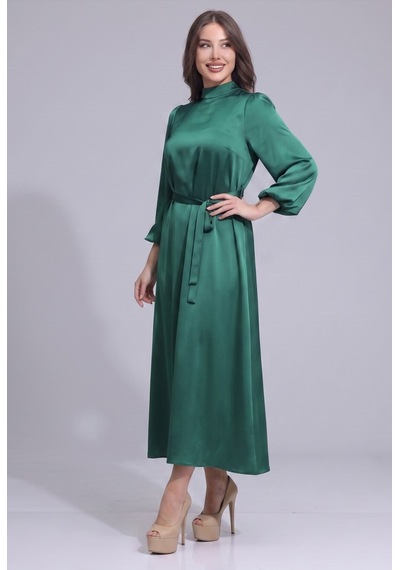 Dorne Moda Kemerli Dik Yaka Uzun Kollu Midi Boy Saten Elbise - Düğün - Mezuniyet - Ofis Şıklığı Yeşil Yeşil Dorne Moda Kemerli Dik Yaka Uzun Kollu Midi Boy Saten Elbise - Düğün - Mezuniyet - Ofis Şıklığı Yeşil Yeşil