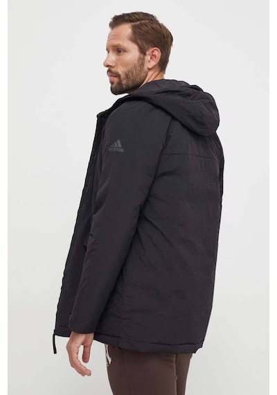 Adidas Paveric Fur Parka Opsiyonel Kürklü Kapüşonlu Regular Fit Uzun Erkek Mont Siyah Siyah