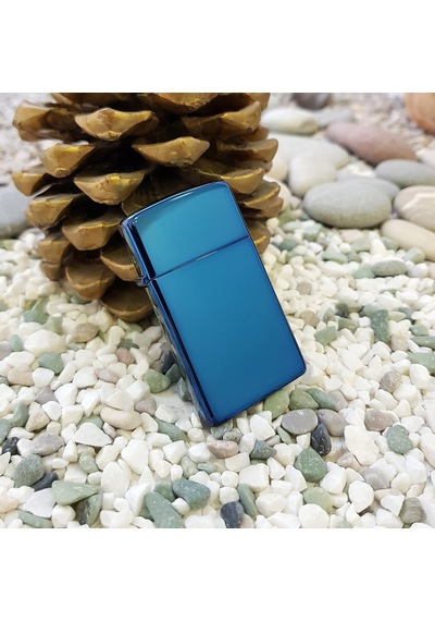Ehediye Zippo Çakmak Slim Parlak Sapphire 20494