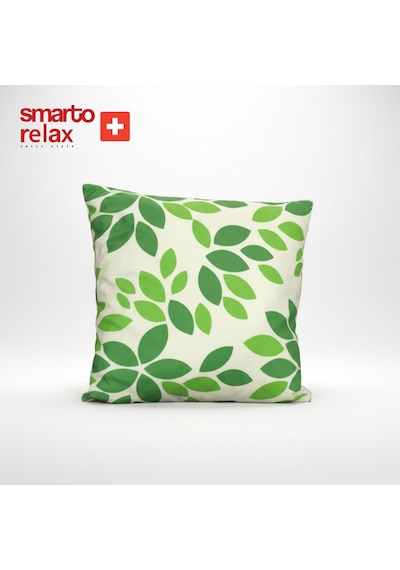Smarto Relax Içi Dolgulu Kırlent 45x45 Cm Kare Salon & Berjer Kırlenti - Smr-kır-028 Beyaz - Yeşil