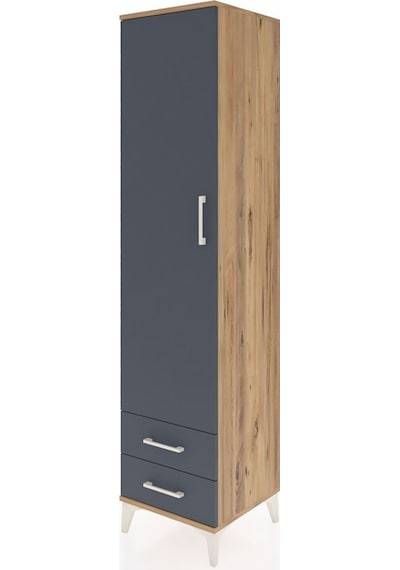 Hyperion Dolap 5 Raflı 2 Çekmeceli Tek Kapaklı 44x44x195 Çam-antrasit Atlas Çam