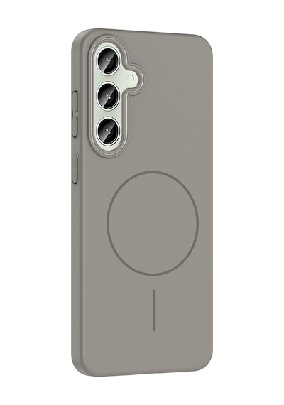 Galaxy Uyumlu S24 Fe Kılıf İnce Magsafe Kamera Yükseltili Yumuşak Silikon Pazarplus Desert Titanyum