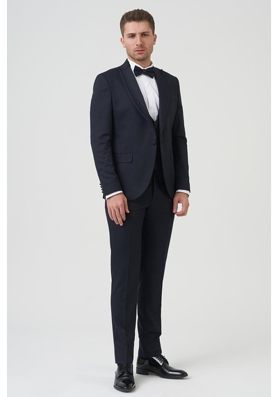 White Stone Houston D2404 Slim Fit 6 Drop Damatlık Takım Elbise Lacivert - Laci Lacivert