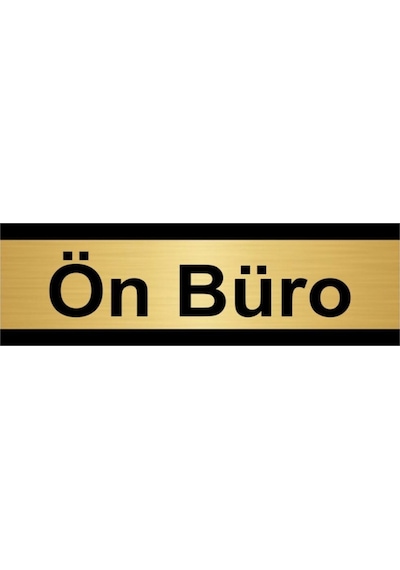 Ön Büro 10x20cm Altın Renk Metal Yönlendirme Levhası