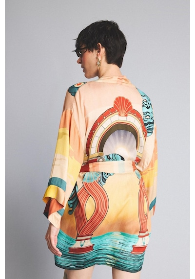 Defacto Jaquette X Defacto Desenli Kimono H1251ax26hsbg389 Bej-bg389