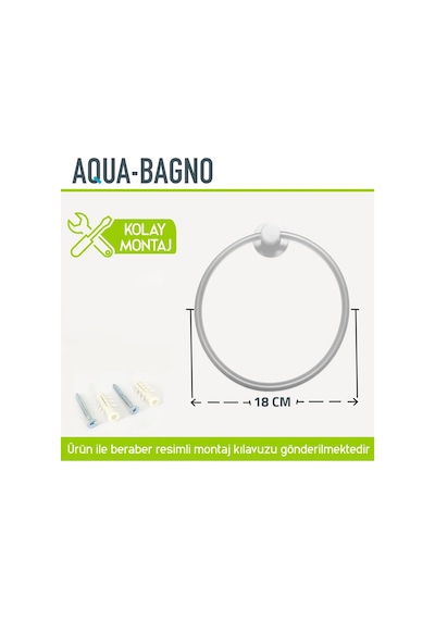 Aqua Bagno Zero Yuvarlak Havluluk - Parlak Krom
