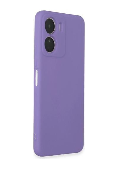 Vivo Y16 Kılıf First Silikon - Lila Düz Renkli