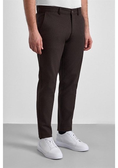 Süvari Koyu Kahve Slim Casual Pantolon Pn2020500745-kh9