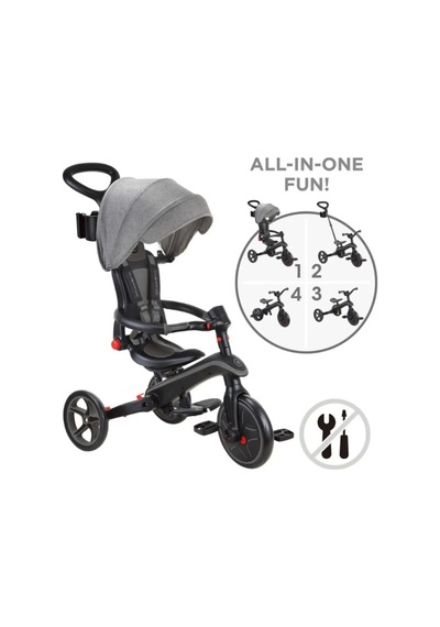 Globber Explorer 4in1 Katlanabilir Bisiklet - Siyah/gri Gri - Siyah