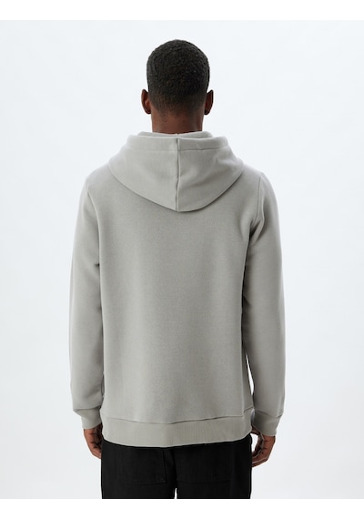 Koton Kapşonlu Sweatshirt Basic Pamuk Karışımlı Gri 5wam70001mk Gri
