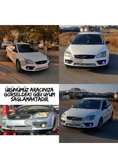 Ford Focus 2 2004-2008 Uyumlu Üniversal Mercekli Angel Sis Farı Metal Su Geçirmez 76 Mm Beyaz Gündüz Farı Angel Sis Farı 58091085