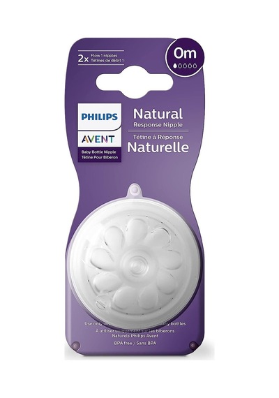 Philips Avent Natural Response 2'li Biberon Emziği, 1 Numara, 0 Ay+ Beyaz