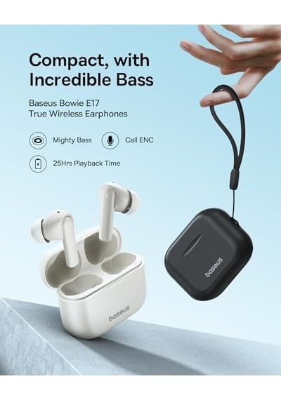 Bowie E17 True Kablosuz Bluetooth Kulaklık, Siyah