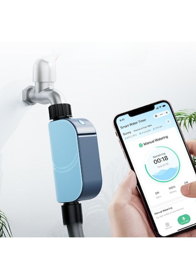 Wifi Pilli Akış Ölçerli Akıllı Su Vanası Tuya, Smart Life Uyumlu