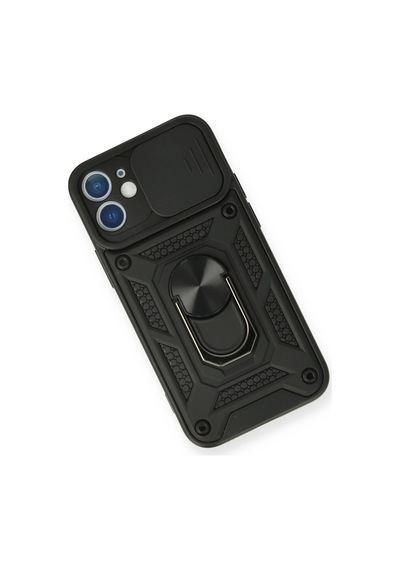 Newface Apple iPhone Uyumlu 11 Kılıf Pars Lens Yüzüklü Silikon Glblseme - 67 - Siyah