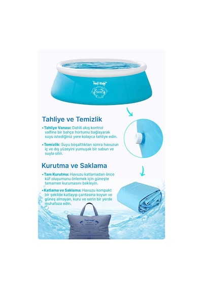 Heykida Swim Safe Hızlı Kurulum Havuzu 183x51cm Mavi