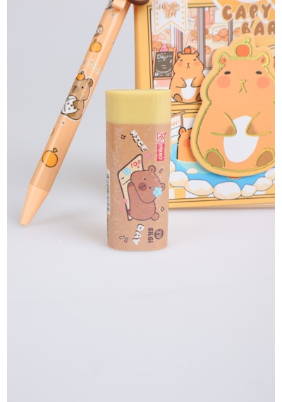 X Dekomus Capybara 3d A7 Not Defteri, Silgi Ve 0.7 Mm Uçlu Kalem 2'lisi Altın
