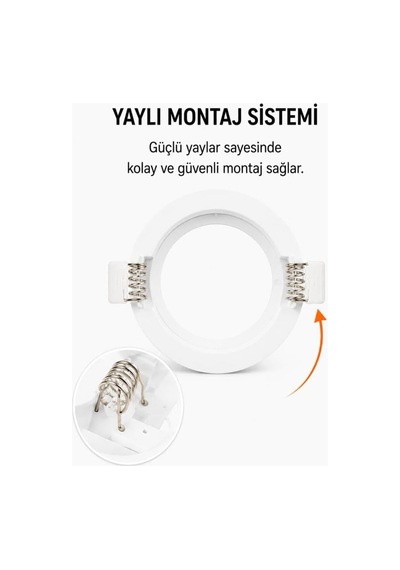 Yuvarlak Spot Armatür Kasası Beyaz Gu10 Ve Mr16 Ampul Uyumlu Sıva Altı Plastik Boş Spot Kasa - 5,7 Cm Delik Diğer