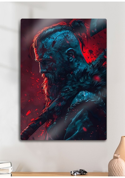 Ragnar Lodbrok, Vikings Dizi Film Posterleri - Parlak Metal Baskı Tablo