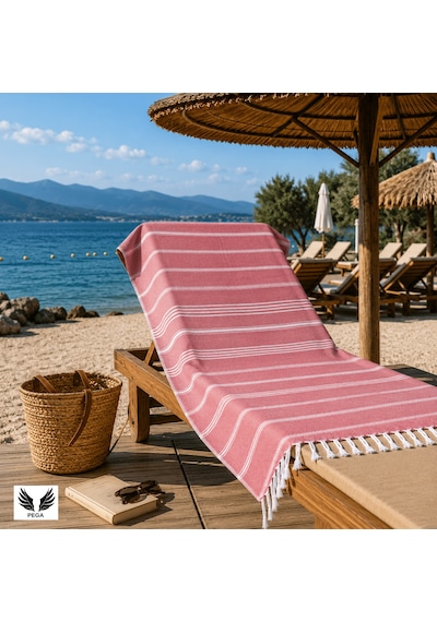 Pega Sultan Peştamal %100 Koton Fuşya Plaj Havlusu 90 x 170 CM
