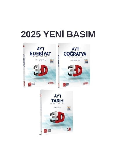 3d Yayınları Yks Ayt Tarih Coğrafya Edebiyat Soru Bankaları Set 2026 Sku: Zeusstkd9d3ba776c