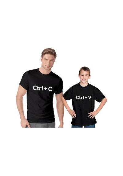 Baba Oğul Kız Ctrl+C Ctrl+V Kombini Tişört Giyim (544653725)