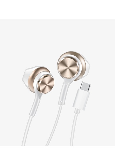 Linktech Ekstra Bass Kablolu Kulaklık , Linktech H75 Gold Type-c Mikrofonlu Metal Kablolu Kulaklık , Universal