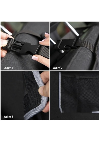 Etashop Su Geçirmez Araç Bagaj Organizeri 3 Askılı Arka Koltuk Düzenleyici Çok Cepli Bagaj Düzenleyi 1 Adet