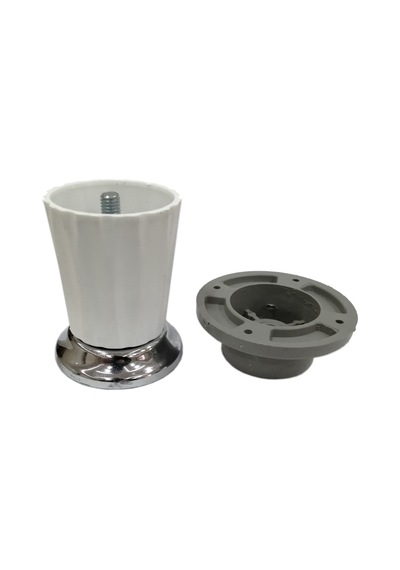 Cateksss 10 Cm A2 Ayak Beyaz Krom - 4 Lü Paket