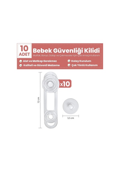 İdeal Baby 10 Adet Mini Çok Amaçlı Kilit Genel