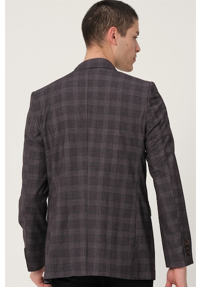 C9058 DEWBERRY ERKEK CEKET-SİYAH-BORDO Bordo - Siyah